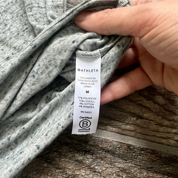 Athleta With Ease Boatneck Top, Heathered Green Gray w/ Tapered Waist, Women's M - Picture 6 of 8